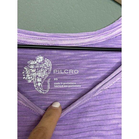 Pilcro Anthropologie Women's XS Purple Stipe Scrunch Tank Sleeveless - Picture 4 of 8